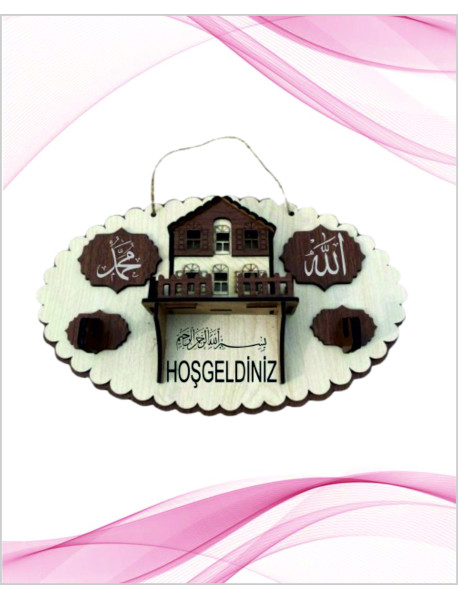 Elips Anahtar Askısı Ceviz 50 Adet 